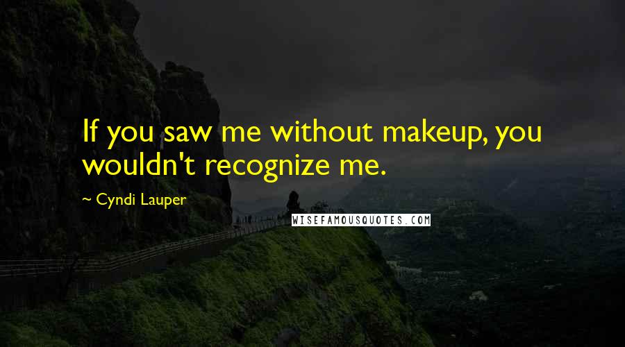 Cyndi Lauper Quotes: If you saw me without makeup, you wouldn't recognize me.