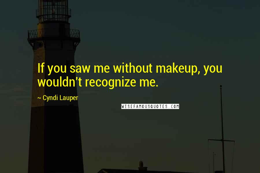 Cyndi Lauper Quotes: If you saw me without makeup, you wouldn't recognize me.