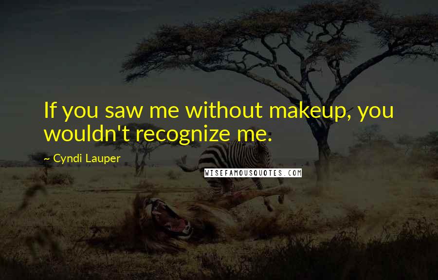 Cyndi Lauper Quotes: If you saw me without makeup, you wouldn't recognize me.