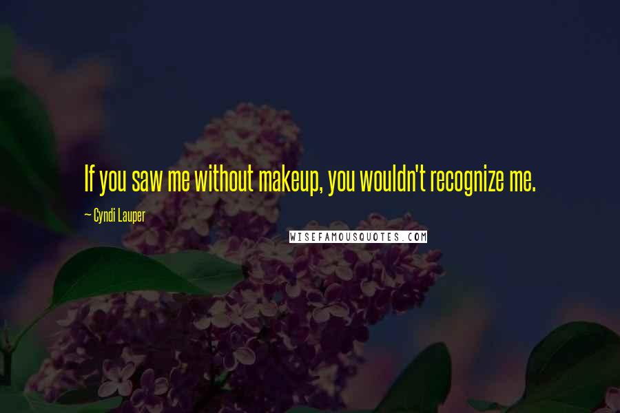 Cyndi Lauper Quotes: If you saw me without makeup, you wouldn't recognize me.