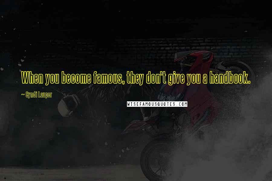 Cyndi Lauper Quotes: When you become famous, they don't give you a handbook.