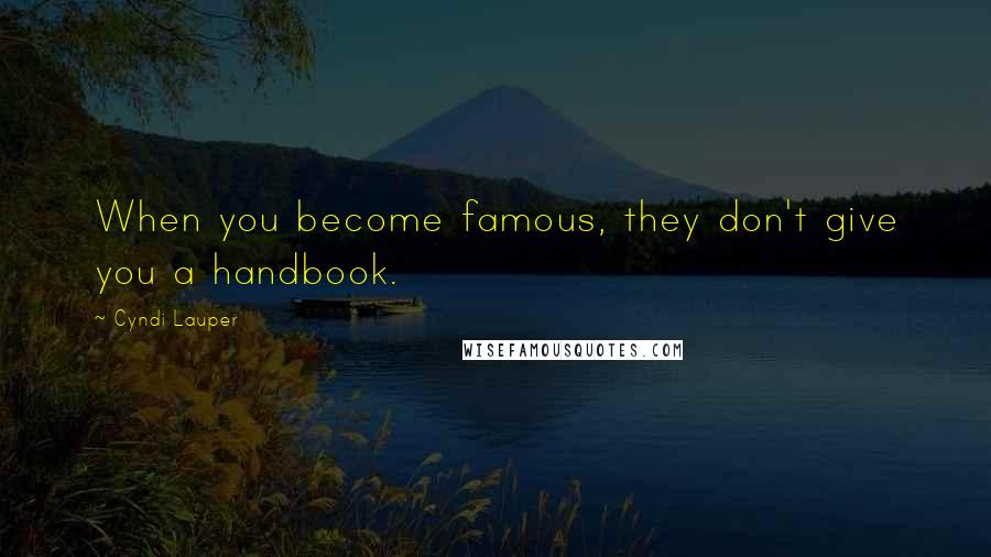 Cyndi Lauper Quotes: When you become famous, they don't give you a handbook.