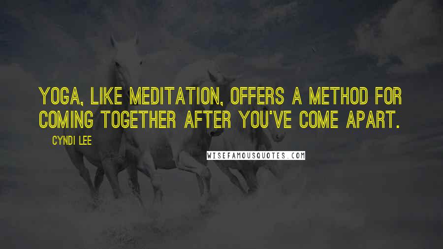 Cyndi Lee Quotes: Yoga, like meditation, offers a method for coming together after you've come apart.