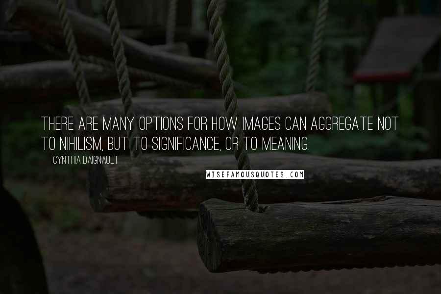 Cynthia Daignault Quotes: There are many options for how images can aggregate not to nihilism, but to significance, or to meaning.