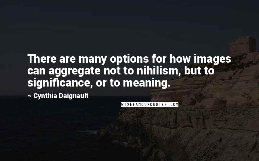 Cynthia Daignault Quotes: There are many options for how images can aggregate not to nihilism, but to significance, or to meaning.