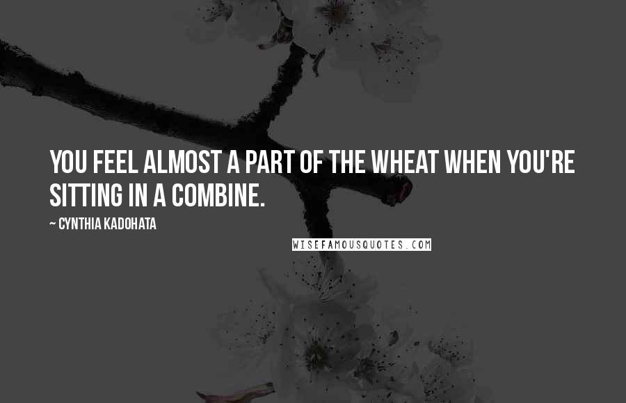 Cynthia Kadohata Quotes: You feel almost a part of the wheat when you're sitting in a combine.