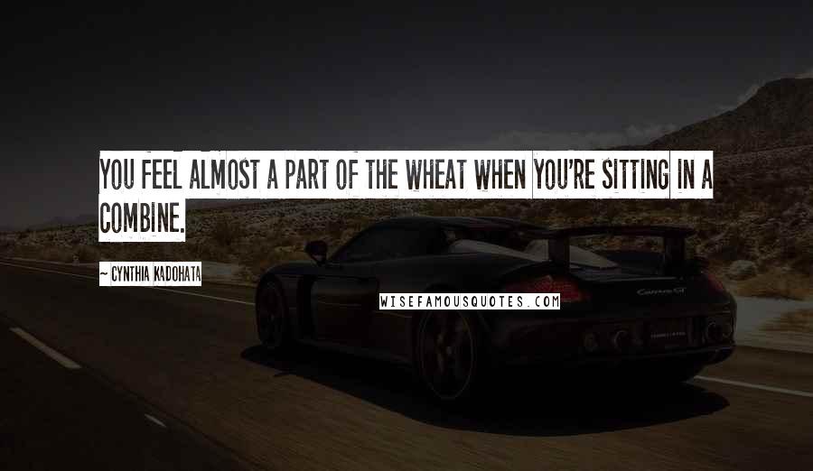 Cynthia Kadohata Quotes: You feel almost a part of the wheat when you're sitting in a combine.