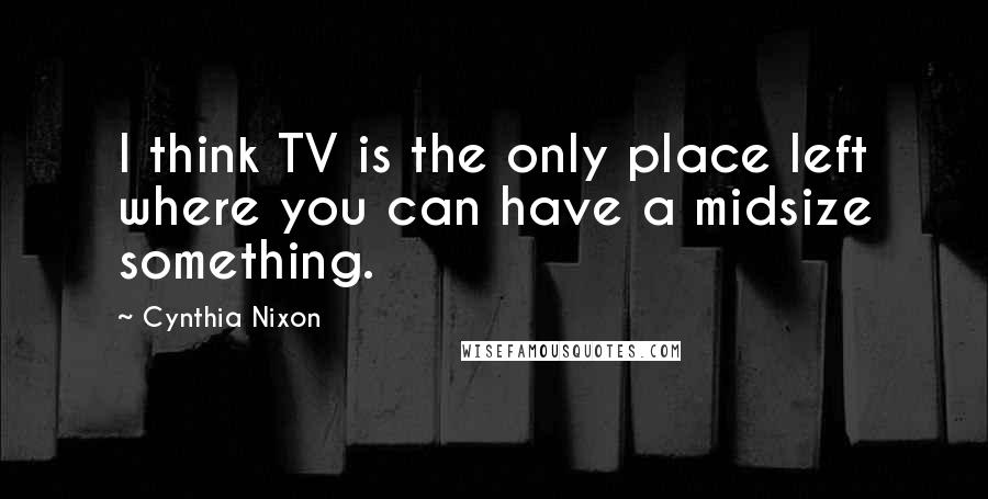 Cynthia Nixon Quotes: I think TV is the only place left where you can have a midsize something.