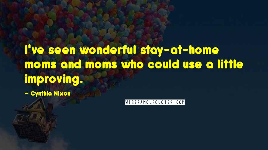 Cynthia Nixon Quotes: I've seen wonderful stay-at-home moms and moms who could use a little improving.
