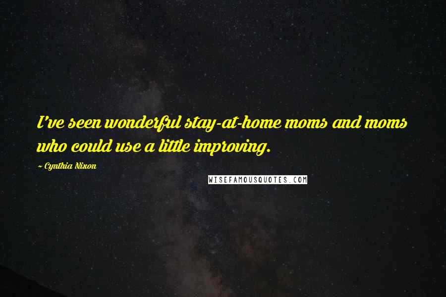 Cynthia Nixon Quotes: I've seen wonderful stay-at-home moms and moms who could use a little improving.