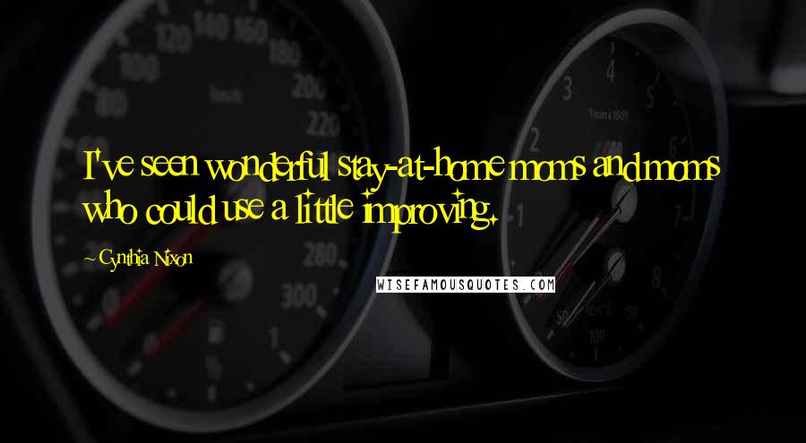 Cynthia Nixon Quotes: I've seen wonderful stay-at-home moms and moms who could use a little improving.