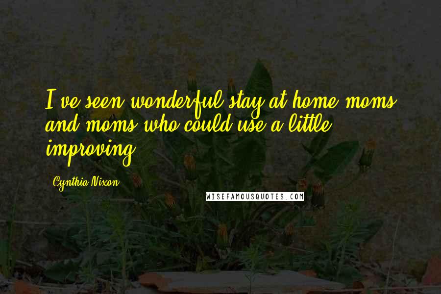 Cynthia Nixon Quotes: I've seen wonderful stay-at-home moms and moms who could use a little improving.