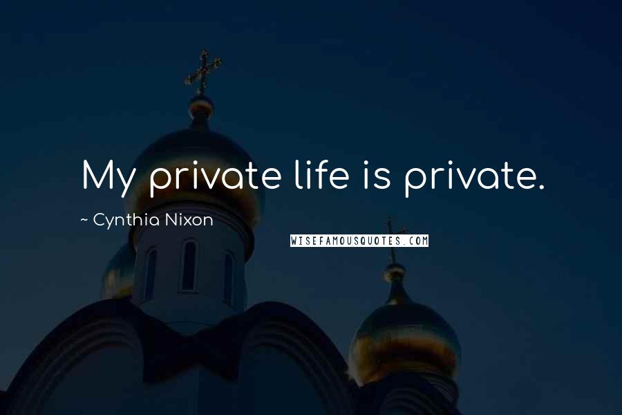 Cynthia Nixon Quotes: My private life is private.