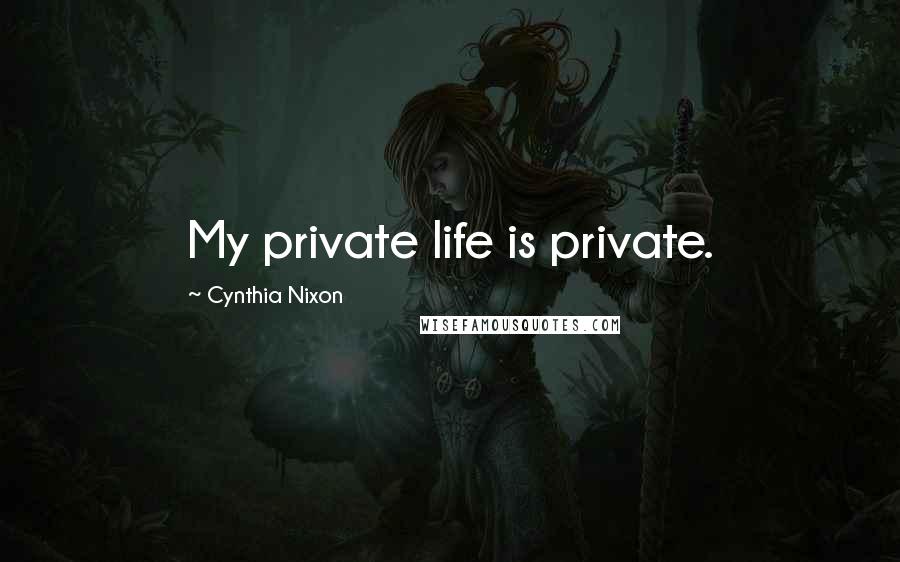 Cynthia Nixon Quotes: My private life is private.