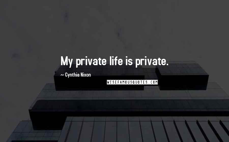 Cynthia Nixon Quotes: My private life is private.