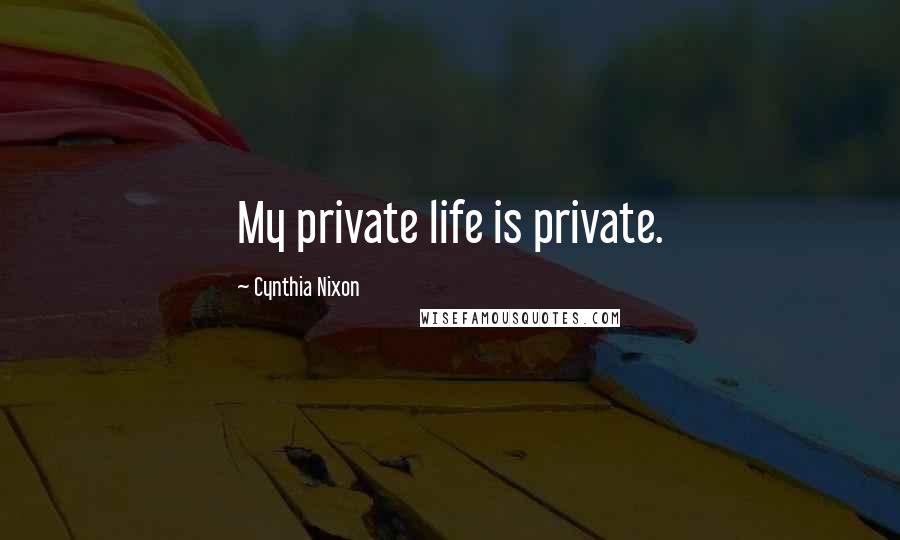 Cynthia Nixon Quotes: My private life is private.