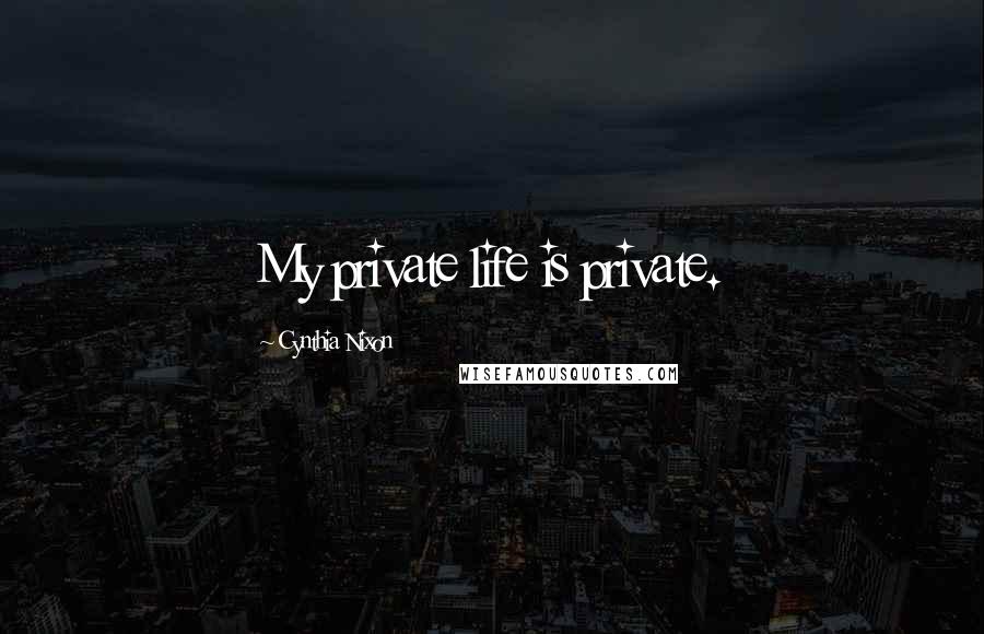 Cynthia Nixon Quotes: My private life is private.