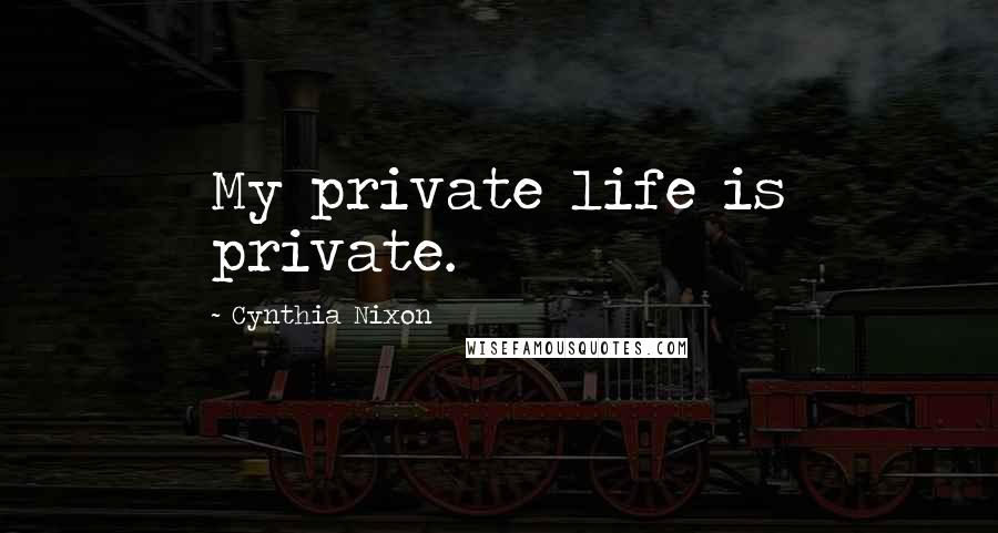 Cynthia Nixon Quotes: My private life is private.