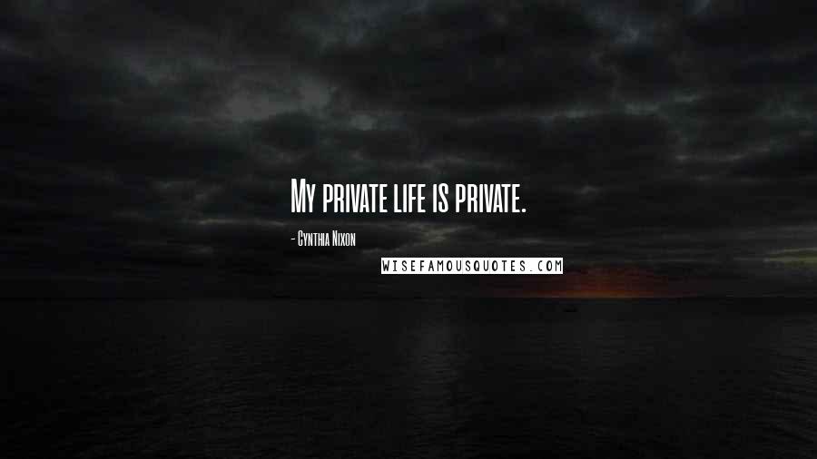Cynthia Nixon Quotes: My private life is private.