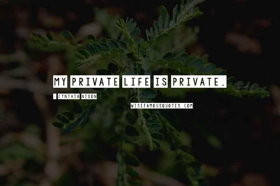 Cynthia Nixon Quotes: My private life is private.