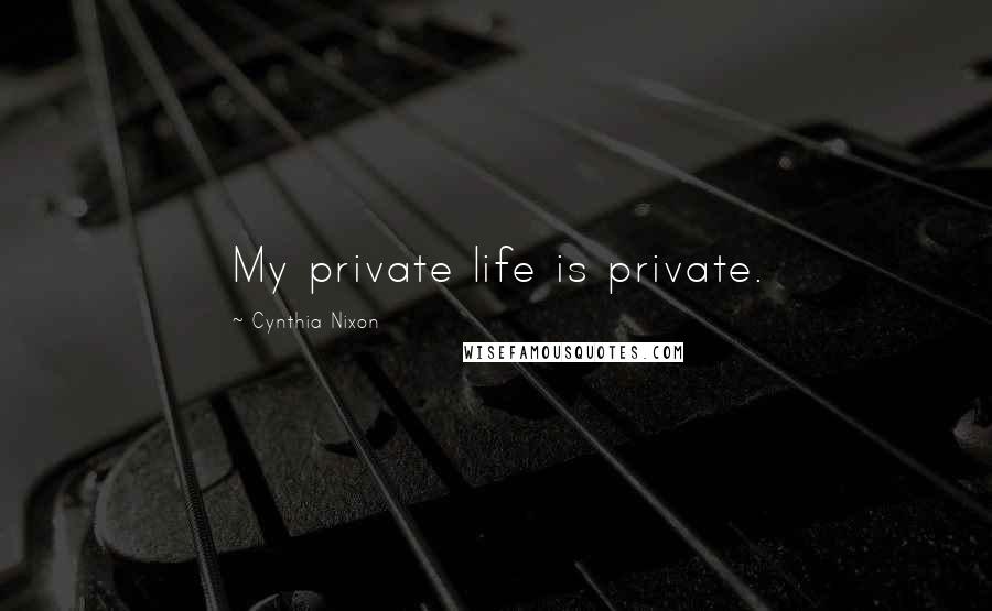Cynthia Nixon Quotes: My private life is private.