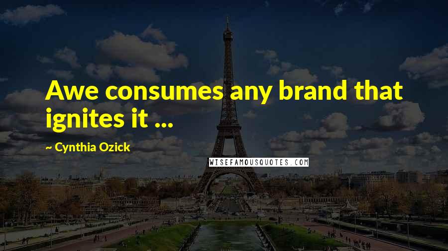 Cynthia Ozick Quotes: Awe consumes any brand that ignites it ...