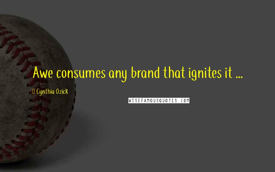 Cynthia Ozick Quotes: Awe consumes any brand that ignites it ...