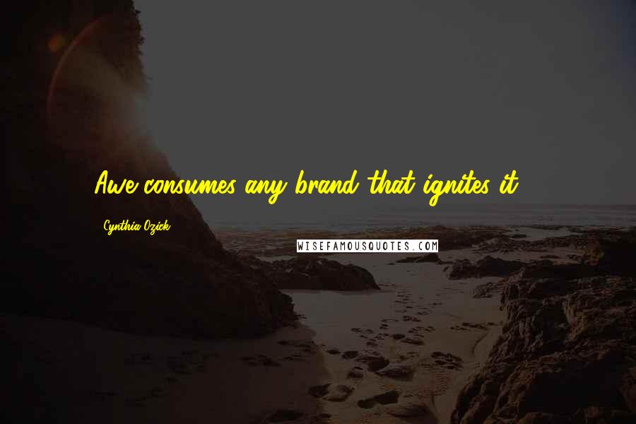 Cynthia Ozick Quotes: Awe consumes any brand that ignites it ...