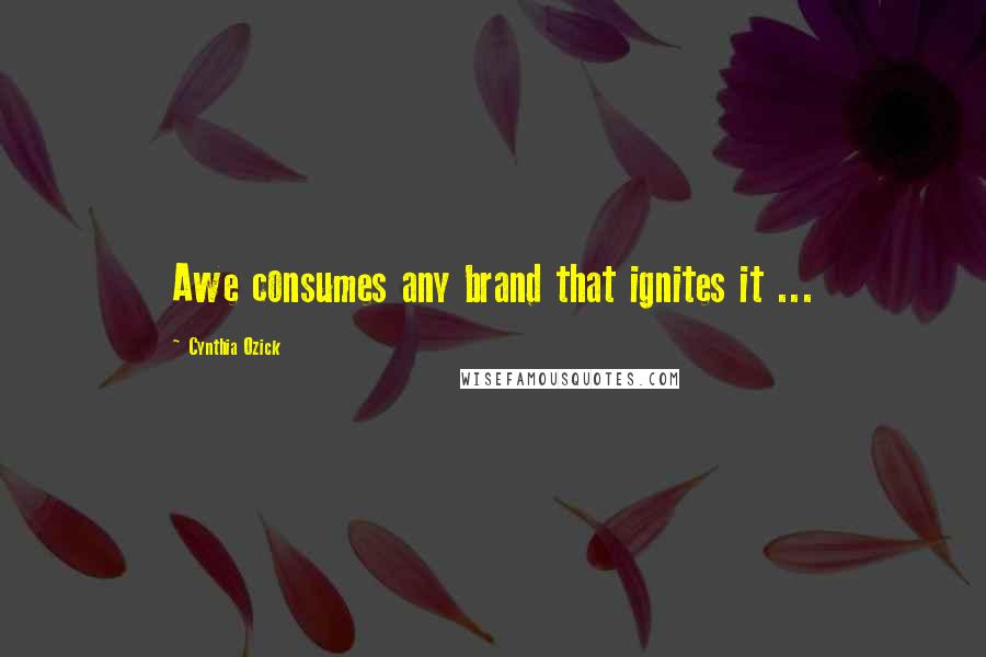 Cynthia Ozick Quotes: Awe consumes any brand that ignites it ...