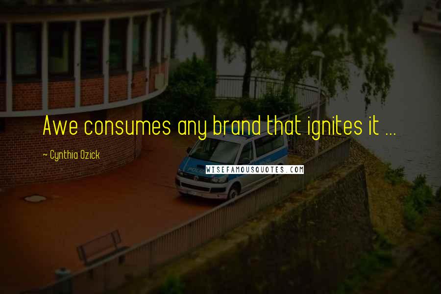 Cynthia Ozick Quotes: Awe consumes any brand that ignites it ...