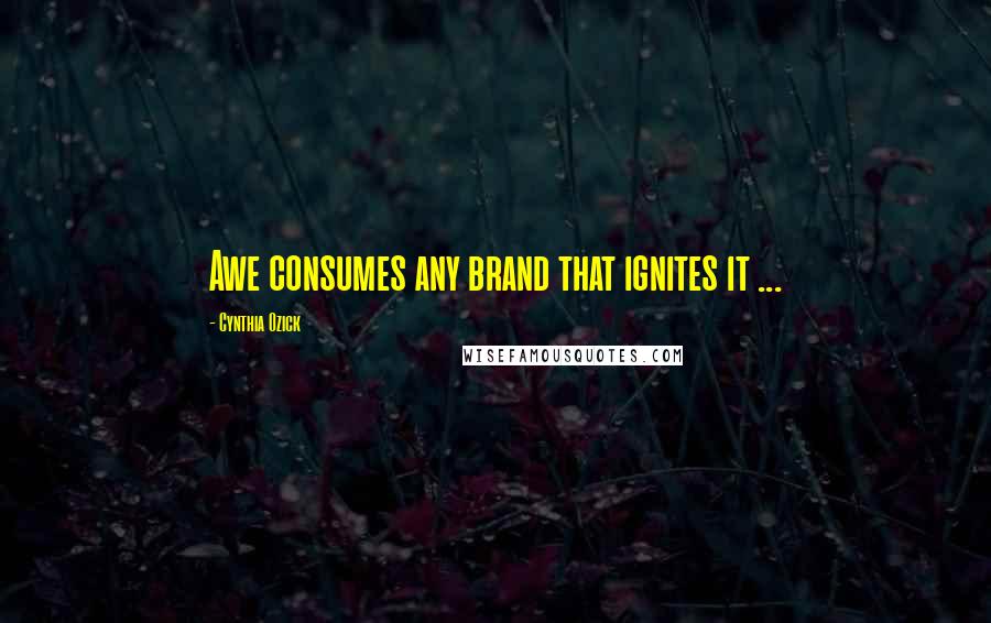 Cynthia Ozick Quotes: Awe consumes any brand that ignites it ...