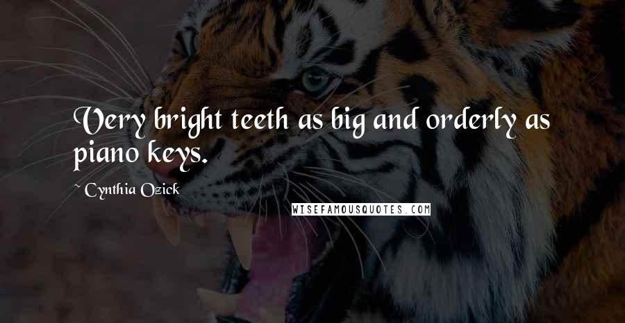 Cynthia Ozick Quotes: Very bright teeth as big and orderly as piano keys.