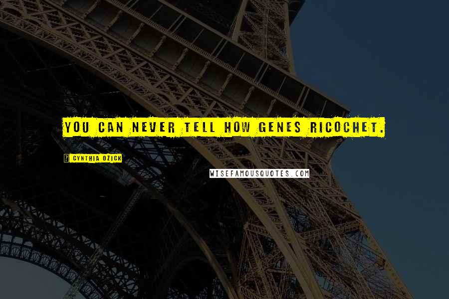 Cynthia Ozick Quotes: You can never tell how genes ricochet.