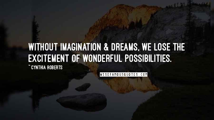 Cynthia Roberts Quotes: Without imagination & dreams, we lose the excitement of wonderful possibilities.