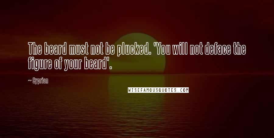 Cyprian Quotes: The beard must not be plucked. 'You will not deface the figure of your beard'.