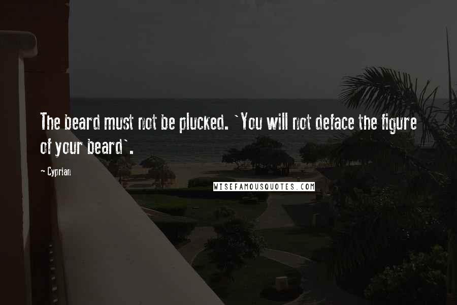 Cyprian Quotes: The beard must not be plucked. 'You will not deface the figure of your beard'.