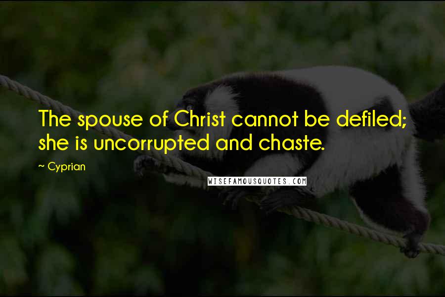 Cyprian Quotes: The spouse of Christ cannot be defiled; she is uncorrupted and chaste.