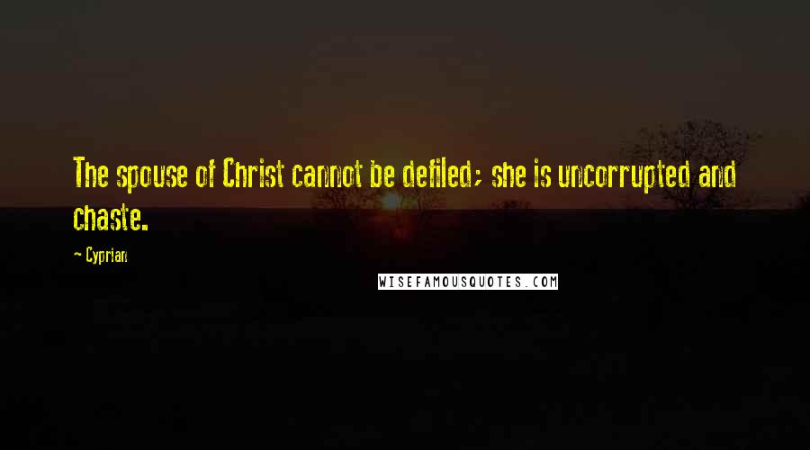 Cyprian Quotes: The spouse of Christ cannot be defiled; she is uncorrupted and chaste.