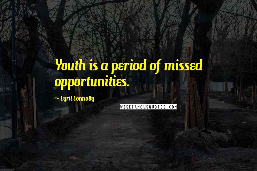 Cyril Connolly Quotes: Youth is a period of missed opportunities.