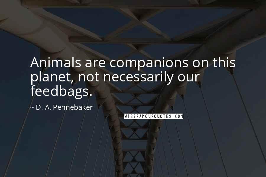 D. A. Pennebaker Quotes: Animals are companions on this planet, not necessarily our feedbags.