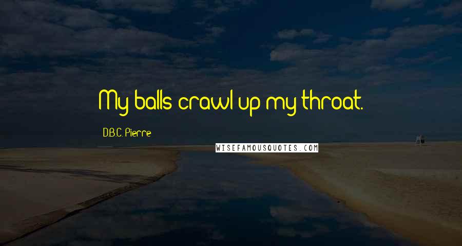 D.B.C. Pierre Quotes: My balls crawl up my throat.