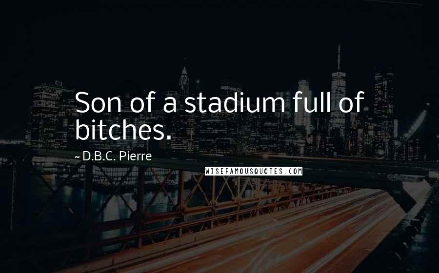 D.B.C. Pierre Quotes: Son of a stadium full of bitches.