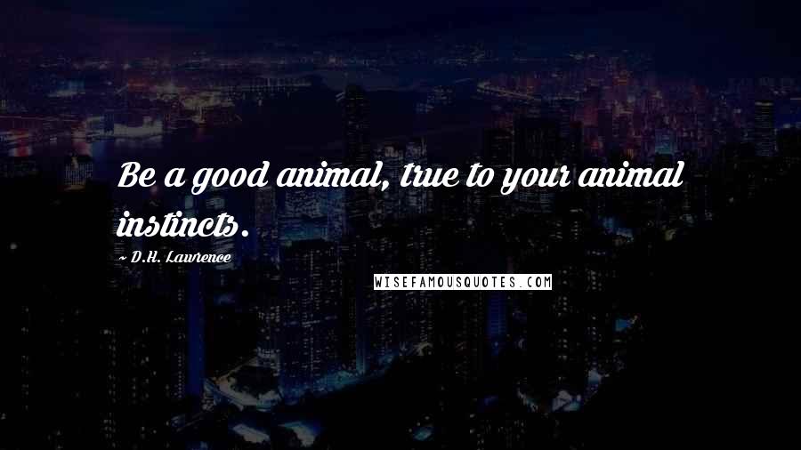 D.H. Lawrence Quotes: Be a good animal, true to your animal instincts.