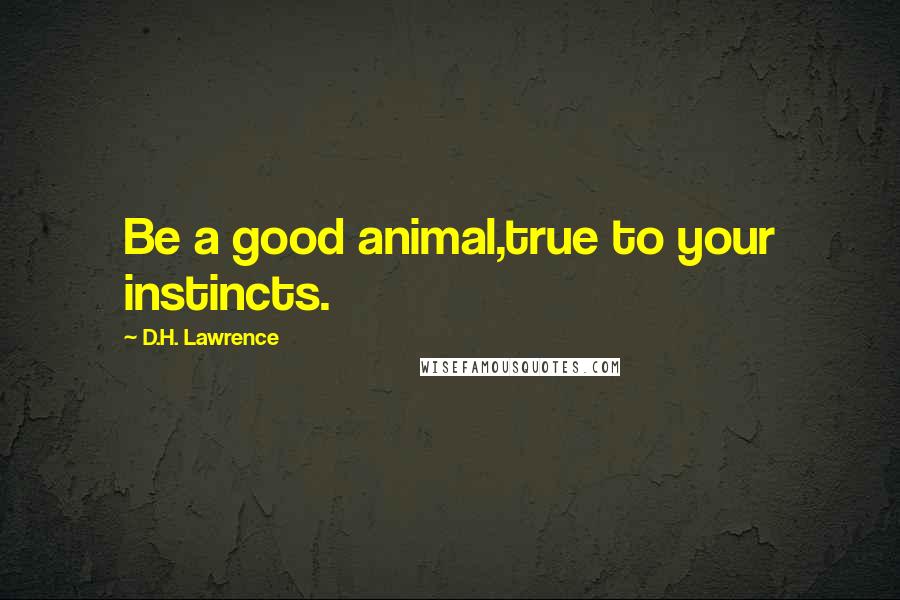 D.H. Lawrence Quotes: Be a good animal,true to your instincts.