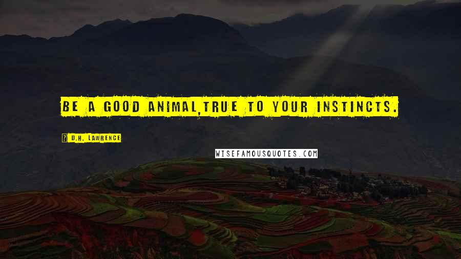 D.H. Lawrence Quotes: Be a good animal,true to your instincts.