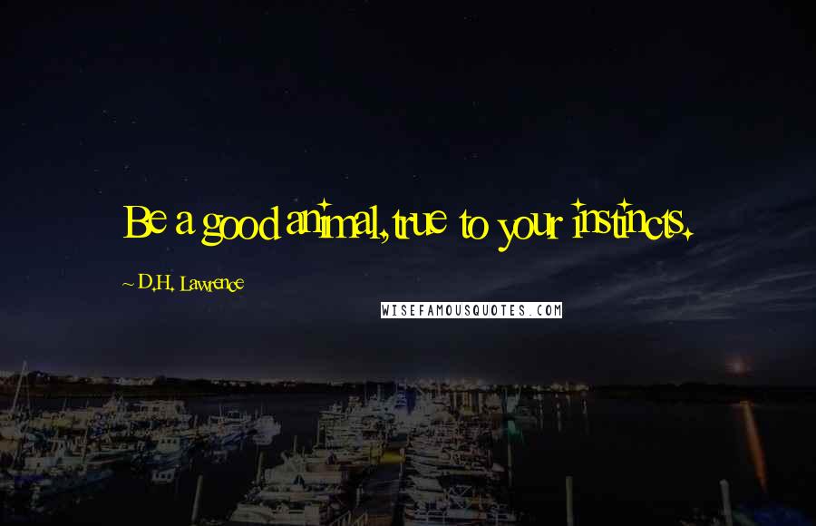 D.H. Lawrence Quotes: Be a good animal,true to your instincts.