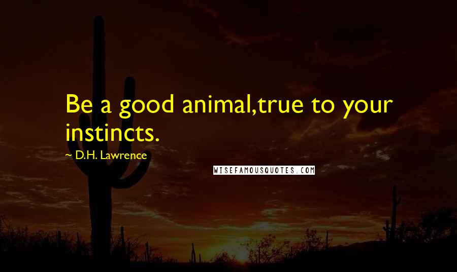 D.H. Lawrence Quotes: Be a good animal,true to your instincts.