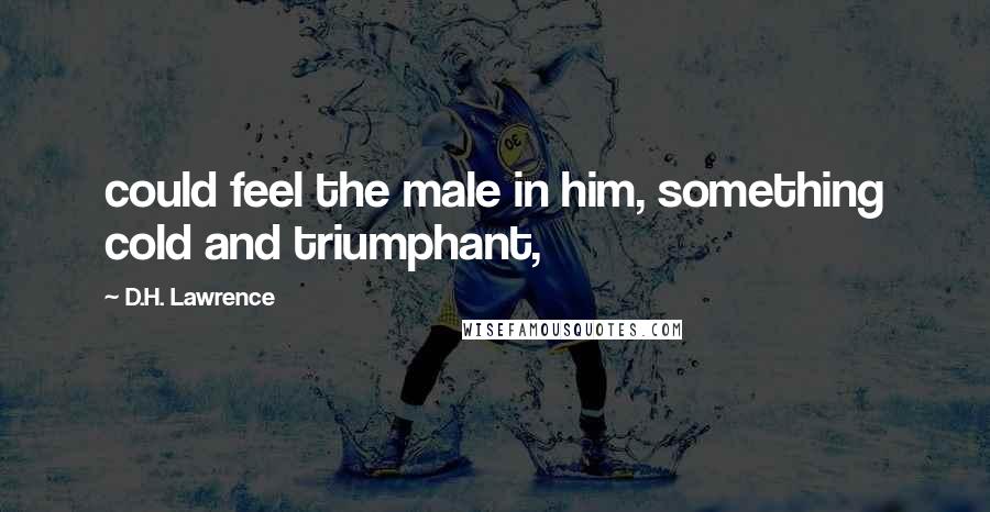 D.H. Lawrence Quotes: could feel the male in him, something cold and triumphant,