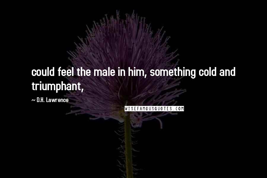 D.H. Lawrence Quotes: could feel the male in him, something cold and triumphant,