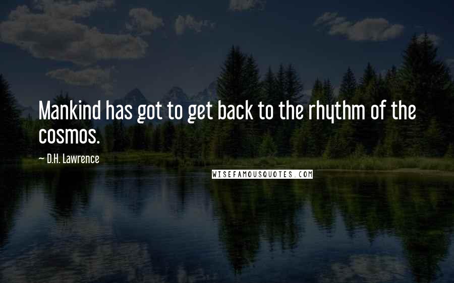 D.H. Lawrence Quotes: Mankind has got to get back to the rhythm of the cosmos.